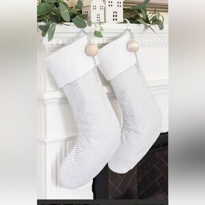 Sugar Paper x Target Gray & White striped Christmas stocking